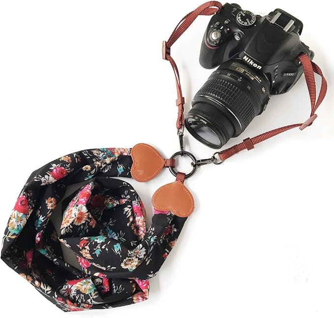 Alled Camera Neck Shoulder Belt Strap, Chevron Scarf Vintage Print Soft Coloful Camera Straps for Women/Men for DSLR/SLR