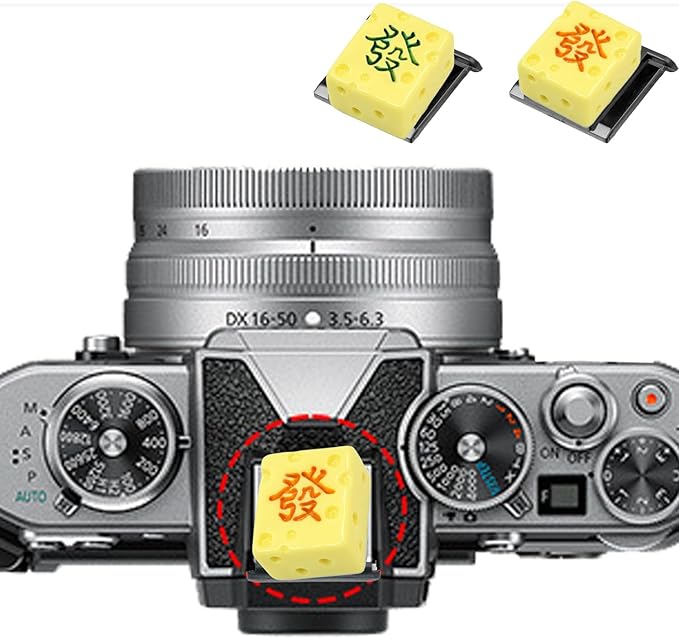 Camera Hot Shoe Cover, Cute Hot Shoe Cap, Hot Shoe Protector Compatible with Sony Fujifilm Fuji Canon Nikon Pentax Leical Panasonic (2pcs Mahjong)