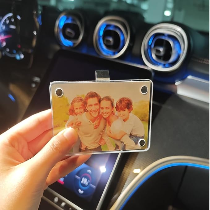 8 Pack Car Sun Visor Photo Holder, Acrylic Magnetic Personalized Photo Holder car Picture Frame, Photo Car Visor Clip, Personalized Car Accessories That Can Be Used to Add Personal Photos (size C)