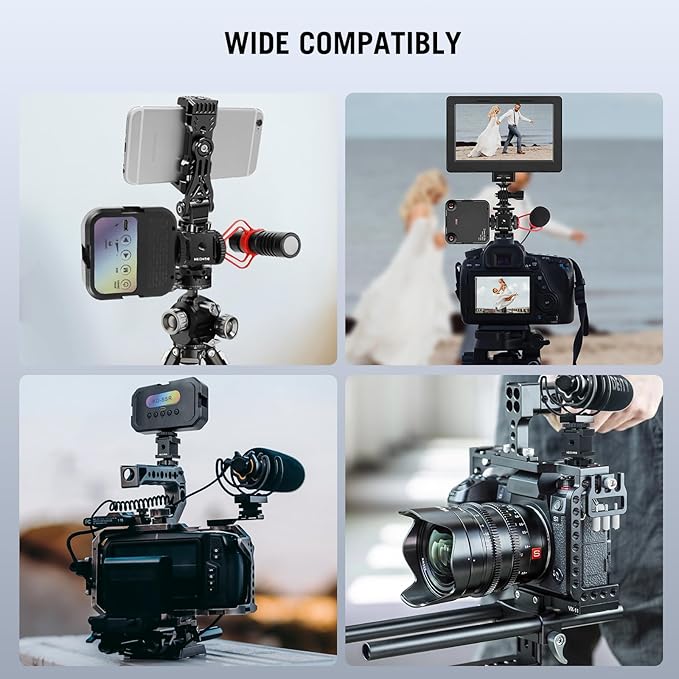 Mechrig Triple Cold Shoe Mount Cold Shoe Adapter, Aluminum Camera Hot Shoe Extension Bracket with 3 Port Cold Shoe Mounts for Camera Cage Flash LED Light Monitor Microphone (62028)