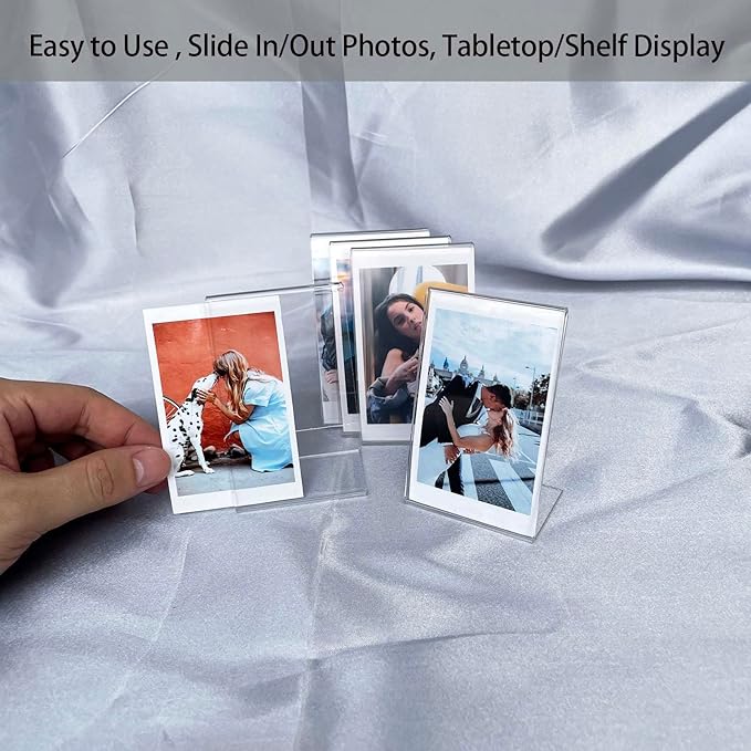 SULEPE 5 Packs Instax Mini Picture Frame, 2x3 Desk Polaroid Photo Frame, Small Wallet Size Frame, Acrylic Cute Photo Frame for Fujifilm Instax Mini Instant Films 2.1 * 3.4”