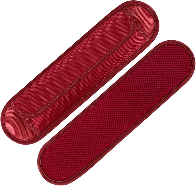2 Pack Extra Thick Shoulder Strap Pad, Universal Replacement Shoulder Pad, for Shoulder Bags, Detachable Shoulder Strap Pad Pads Help Relieve Shoulder Pain(Sandwich Mesh-Red)