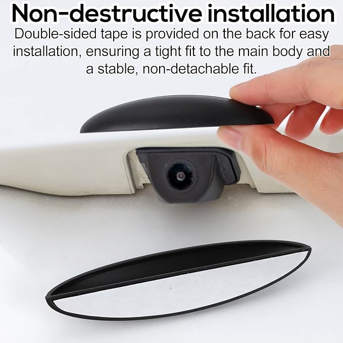 Car Rear View Camera Cover, 3.54x0.69in/9x1.75cm Sturdy ABS Material Black Car Rear View Camera Anti-Rain Cover Backup Shield Rearview Modification Protector for Automotive Exterior Accessories