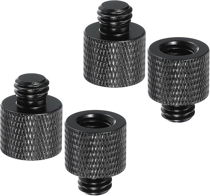 PATIKIL Tripod Screw Adapter 3/8" Male to 3/8" Female, 4 Pcs Tripod Nut Connectors Camera Mount Screw Camera Double Head Converter for Microphone Holder Magic Arms Accessories, 20 mm