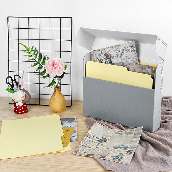 Lineco Archival Document Storage Box with Metal Edge, Acid-Free Gray Boxboard, Organize and Store Files, Prints, Photos, Legal-Sized Case 15.5" x 10.5" x 2.5" Wide, Pack of 2