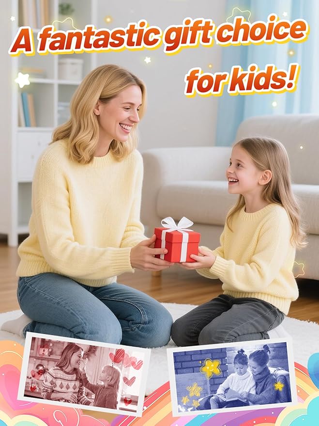 6 Rolls 3-color Kids Camera Paper Roll Refill - Color-Developing Red Green Blue, Thermal Instant Camera Photo Printer for 4 5 6 7 8 9 10 Year Old Girls Boys Birthday Gifts