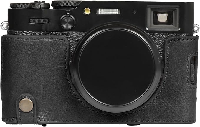 Mega Gear Genuine Leather Camera Case for Fujifilm X100VI - Stylish and Protective - Black