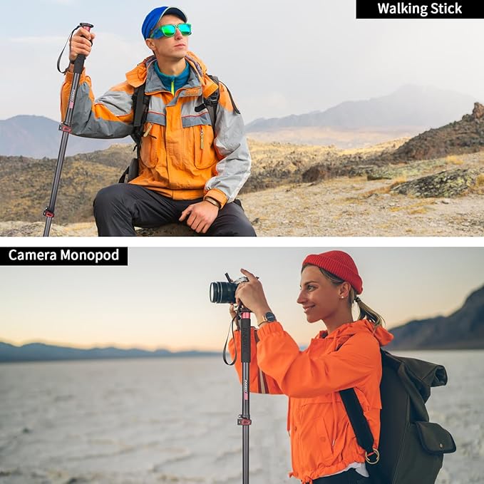 63in/160cm Camera Monopod INNOREL VM60A Aluminum Alloy Portable Compact Lightweight Travel Monopod with Fast Flip Lock for Canon Nikon Sony DSLR Camera Video Camcorder DV Photography Load 22lbs/10kg