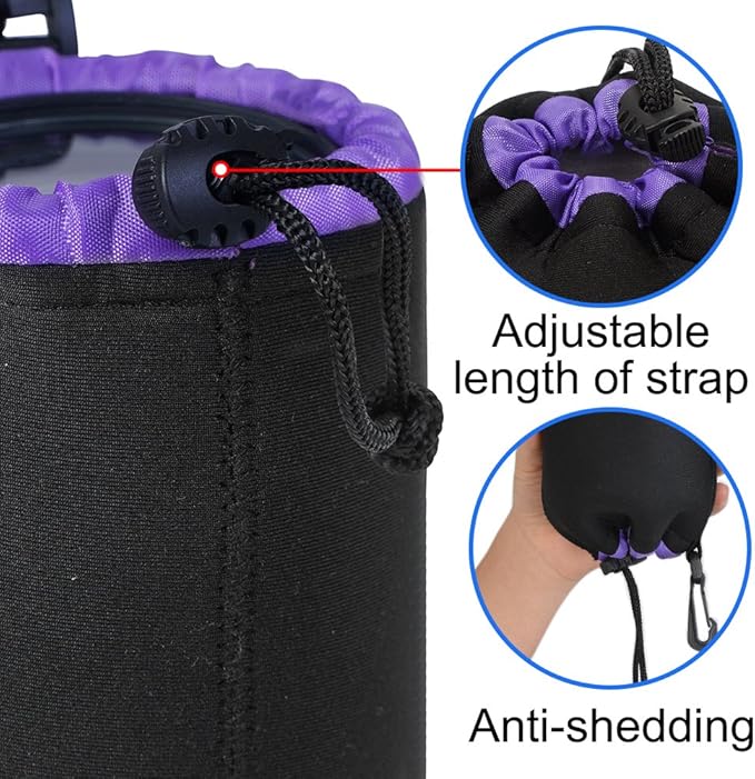 CADeN Lens Pouch Set 4 Pack Replacement Compatible for Canon, Nikon, Sony, Pentax, Olympus (Small, Medium, Large, X Large) Camera Lens Case Bag Thick Protective Neoprene Pouch Soft Plush for DSLR Lens