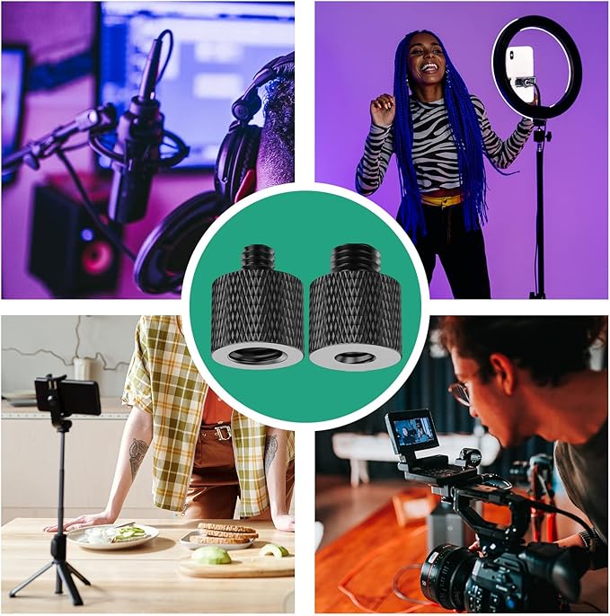 3/8 to 1/4 Camera Screw Adapter Thread 4 Pcs 1/4 Female to 3/8 Male and 3/8 Female to 1/4 Male Camera Tripod Adapter for Camera Monitor Tripod Mic Mount Microphone Stand