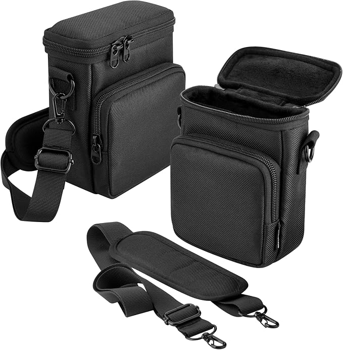 Protective Travel Case Compatible with Fujifilm Instax Mini EVO/LIPLAY/LiPlay+ Hybrid Instant Camera - Portable Storage Bag with Adjustable Strap & Belt Loop, Black (Case Only)‌