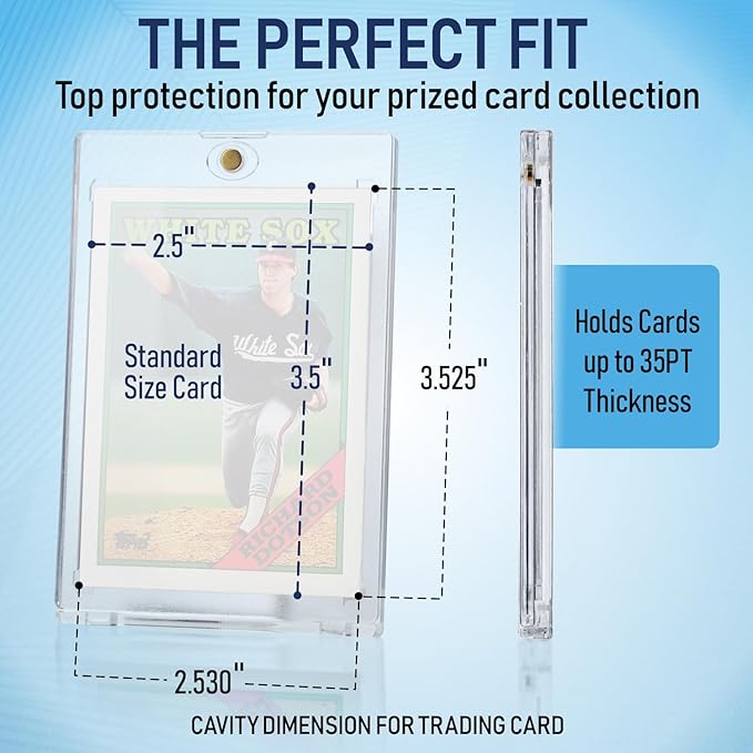 Premium 35PT - 360PT Magnetic Card Holder Case | Magnetic Trading Card Holder, Pro Sports, Football, Basketball, Baseball, MTG & TCG U-V Hard Protectors With Ultra Clear Design Display For Collectors.