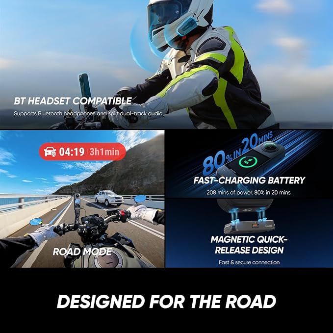 Insta360 X5 FlexiCare Bundle - Waterproof 8K 360° Action Camera, Leading Low Light, Invisible Selfie Stick Effect, Rugged & Replaceable Lens, 3-Hour Battery, Clear Audio, Stabilization