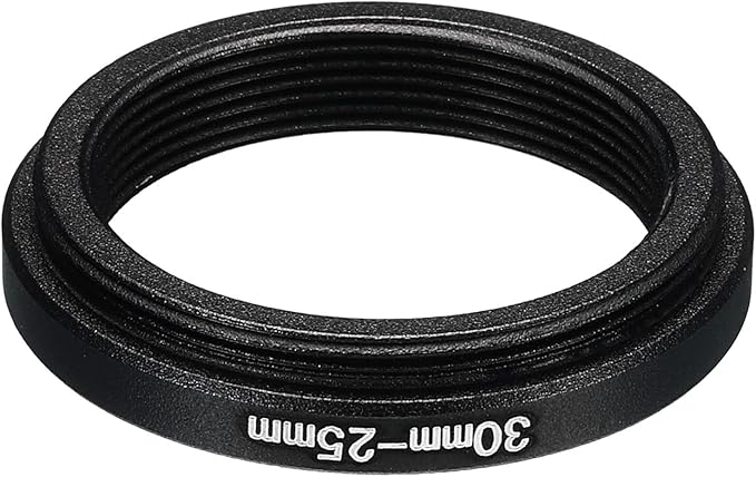 PATIKIL 30mm-25mm Metal Step Down Ring, Camera Lens Filter Adapter Ring Aluminum Filter Adapter Ring for Camera Lenses Hood, Black