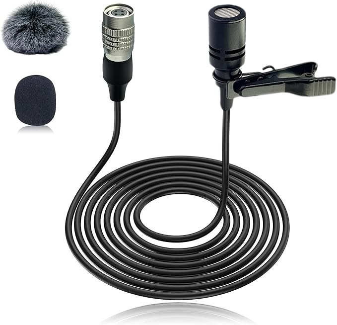 4Pin Plug Lavalier Lapel Microphone for Audio-Technica Wireless Transmitter, 1.5M Wired Unidirectional Condenser Mic for YouTube, Lectures, Living Performance - Mini Hirose 4 Pin Plug
