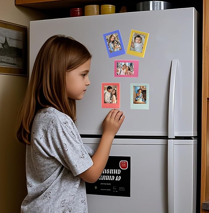 AG-UNICORN 10 Pack Magnetic 2x3 Picture Frames For Fujifilm Instax Mini Film, Cute Multiple Colorful Tiny Small 2 by 3 Inch Collage Photo Display Bulk Set For Refrigerator