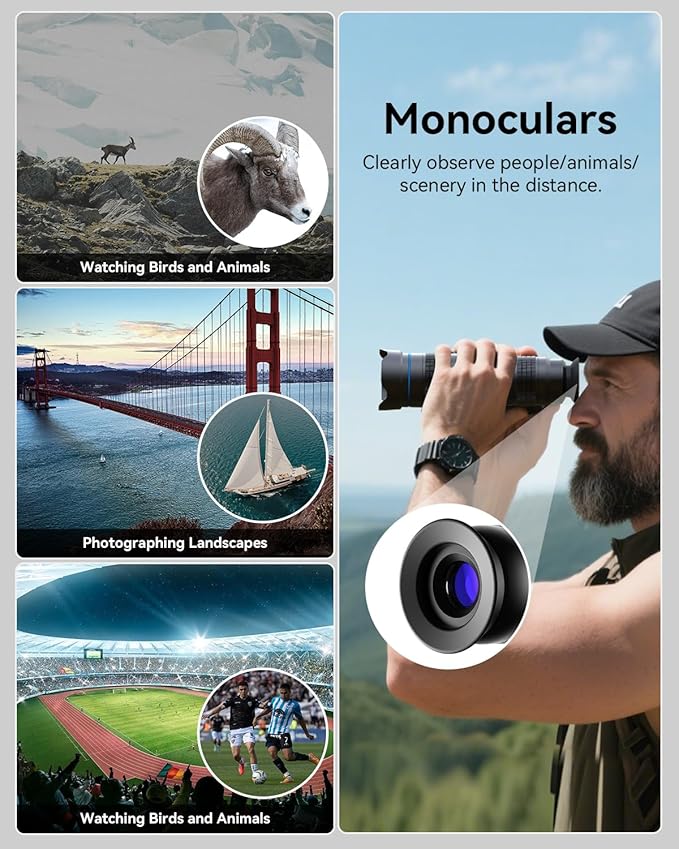 Evil eye 36X Telephoto Lens for iPhone 16 Pro, High Power HD Telephoto Phone Lens with Tripod, Phone Lens Attachments for Travel, Concert, Exploration