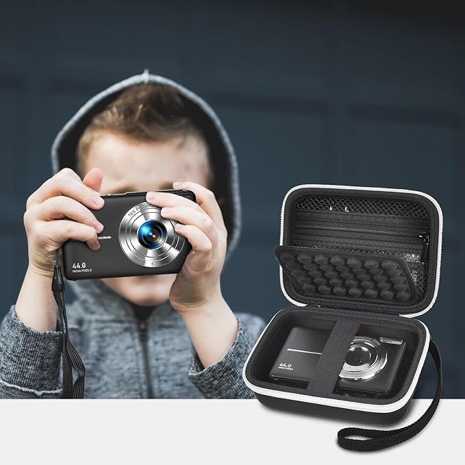Digital Camera Case for CAMKORY/for Kodak Pixpro/for VAHOIALD/for Sony DSCW800 830/ for Canon PowerShot 180 190. Vlogging Cameras Storage Holder for Accessories (Box Only)-Black