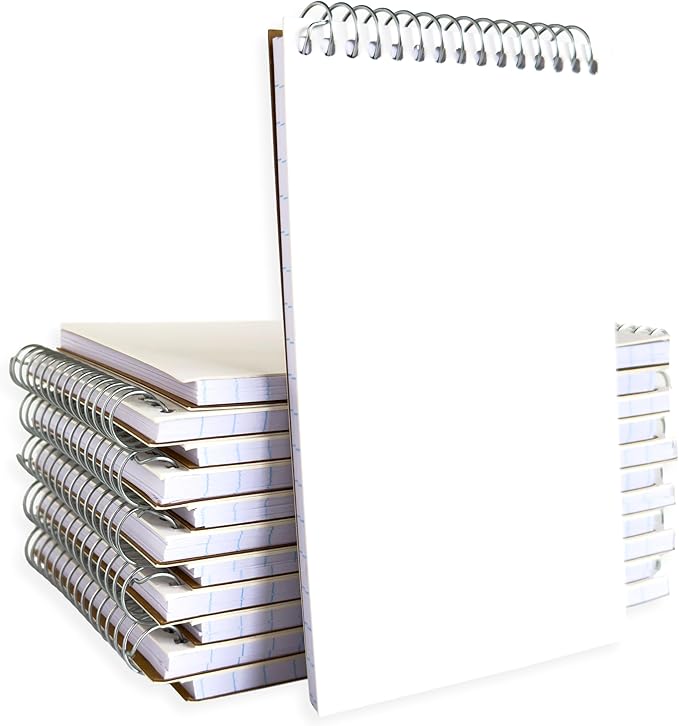 The Pocket Notebook – Spiral Notebook, Blank Cover Writing Pad, Field Book for Reporters, Journalists, & Law Enforcement, 70 Gregg Ruled Sheets, Top Bound – 3.75 x 6 Inches, 140 Pages (Pack of 12)