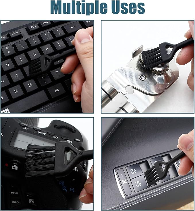 Keyboard Cleaning Brush, 6 Pcs Plastic Handle Nylon Anti Static Brush Kit Fit for Computer Keyboard, Laptop, Phone, Car Interior Detailing Cleaning Tools