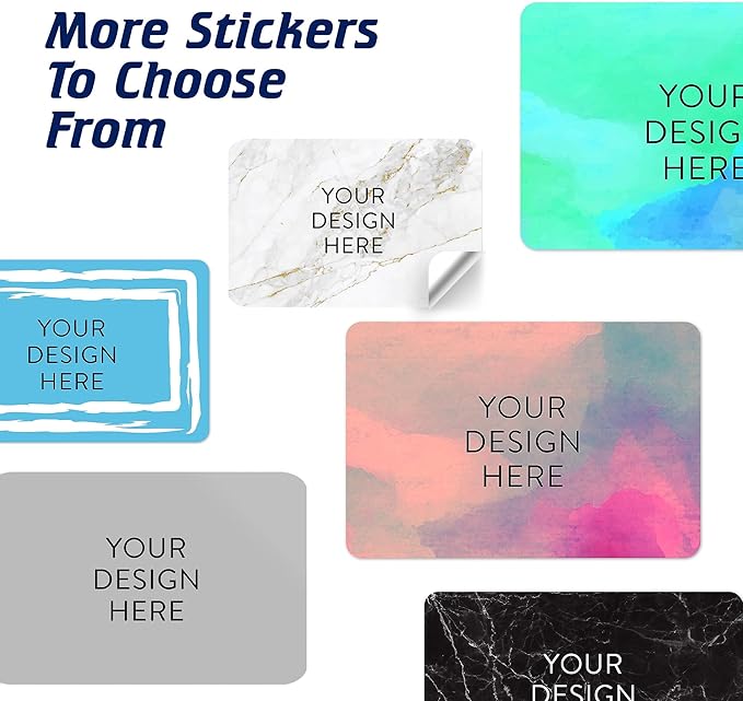 100 Custom Vinyl Stickers - Upload Your own Image, Text, Design, Logo - Personalized Logo Labels for Handmade, Packaging, Bottle, Jars, Candle, Brand Stickers (Gold Marble, 6x4)