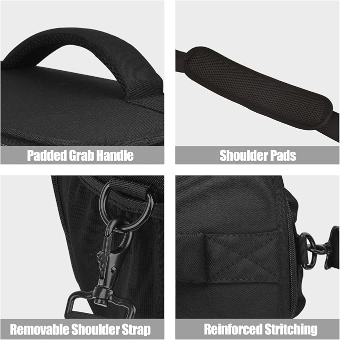 Cwatcun Camera Crossbody Shoulder Messenger Camera Case, DSLR/SLR/Mirrorless Photography Trave Sling Bag with Tripod Holder and Rain Cover for Canon, Nikon, Sony, Fuji Cameras, Lens and Accessories