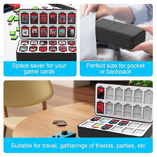 iPLYGAM Switch Game Case Holder for Nintendo Switch 2/OLED/Lite with 96 Cartridge Slots and 160 Micro SD Card Storage, Portable Game Protective Organizer Traveler Gift Accessories