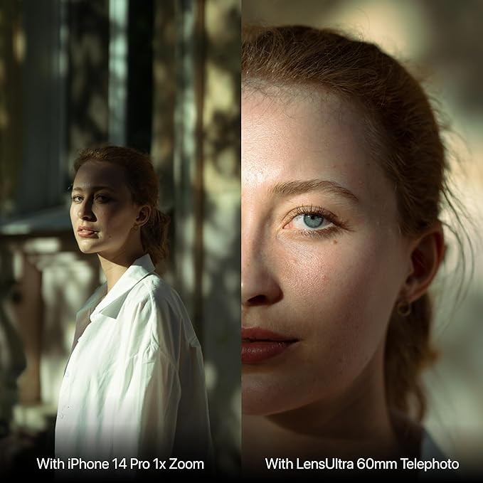 Shiftcam | LensUltra 60mm Telephoto Lens - 2X Magnification, 30-40cm Focus Distance - Capture Distant Beauty, Flattering Portraits, Optical Zoom, Premium Design