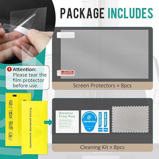 8Pcs Screen Protector for Photon Mono 4 - Screen Protective Film for Anycubic Photon Mono 4 Ultra, Anti Scratch Protective Film for 3D Printer Accessories Replacement
