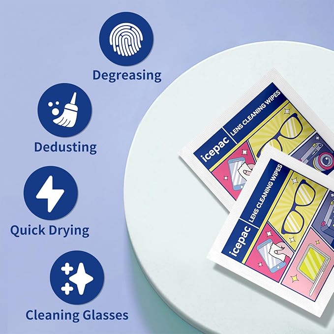 300 Count Lens Wipes for Eyeglasses, Eyeglass Lens Cleaning Wipes Pre-moistened Individually Wrapped Sracth-Free Streak-Free Eye Glasses Cleaner Wipes for Sunglass, Camera Lens, Goggles