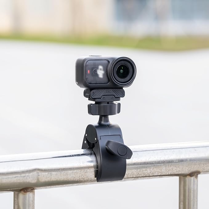 JJC Action 6 Magnetic Bike Pole Mount for DJI Osmo Action 6 & Nano Accessories, with Ball Head, Handlebar Bike Pole Mount Motorcycle Clamp Mount, Lightweight ABS Crab Clamp for Round Pipe Tube Desk