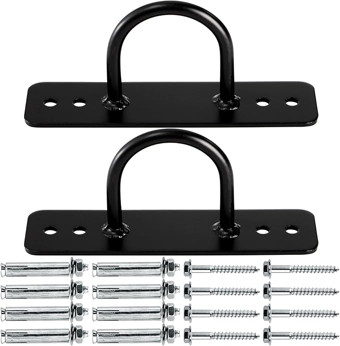 Lyellfe 2 Pack Battle Rope Anchor, Wall Ceiling Mount Bracket for Suspension Strap, Body Weight Strength Training Systems, Heavy Duty Hammock Hanging Kit for Battle Rope, Yoga and Gymnastic Rings
