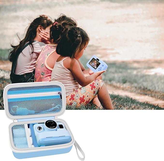 Case Compatible with DYLANTO for ESOXOFFORE for ETIKEZ for YTETCN for DUDUDRAGON Instant Print Camera, Kids Camera Storage for Accessories (Box Only) (Single Case, Blue)