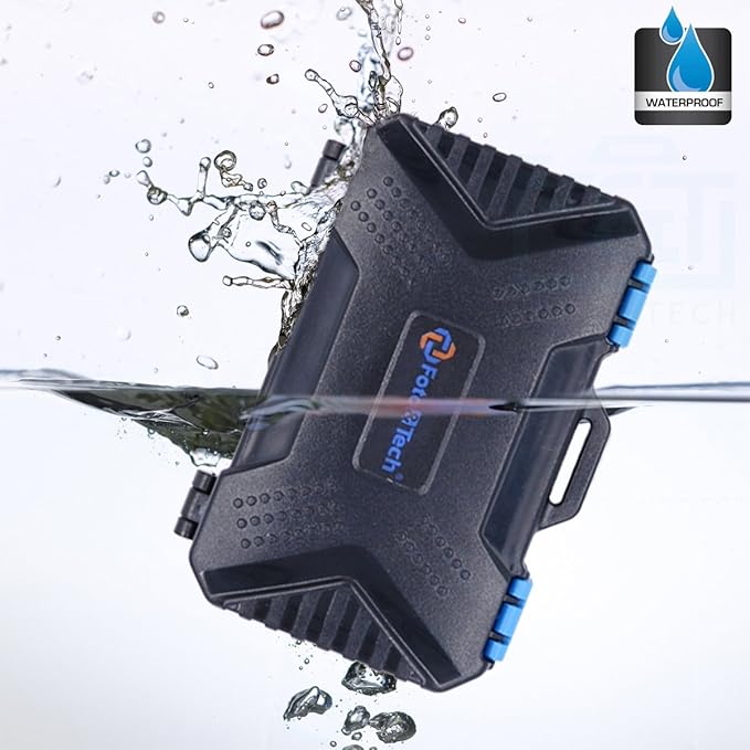 Foto&Tech High Capacity Multi-Format Storage Case - 28 Slot Waterproof Case for SD, CF, TF Cards; Includes Micro SD, SIM Card Holders