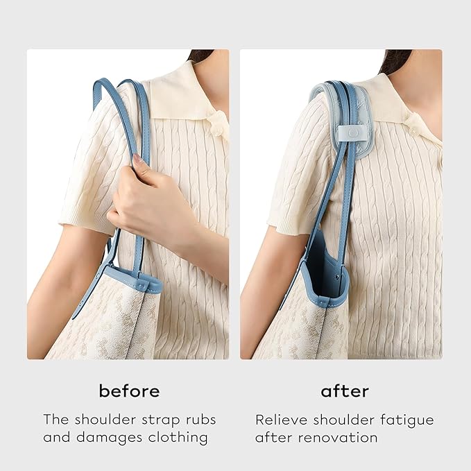 GIVLEFLY Shoulder Strap Pad for Bags, Soft Cushion Protector with Anti-Slip Backing for Tote & Crossbody, Light Blue