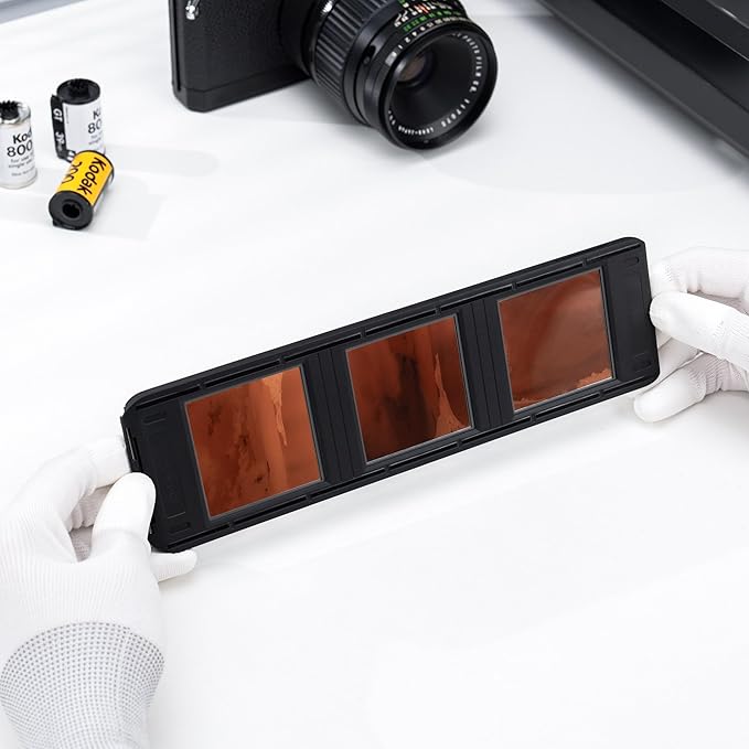JJC Slide Mount Holder for 6x6 Medium Format Film Compatible with Film Scanners Copying Equipment, Holds 3 Negative Frames On Digitizing Adapter Set