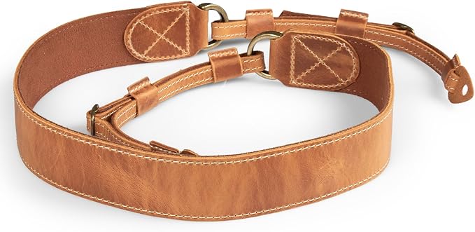 MegaGear Personalized Genuine Leather Camera Strap Custom Engraved DSLR & SLR Shoulder/Neck Strap