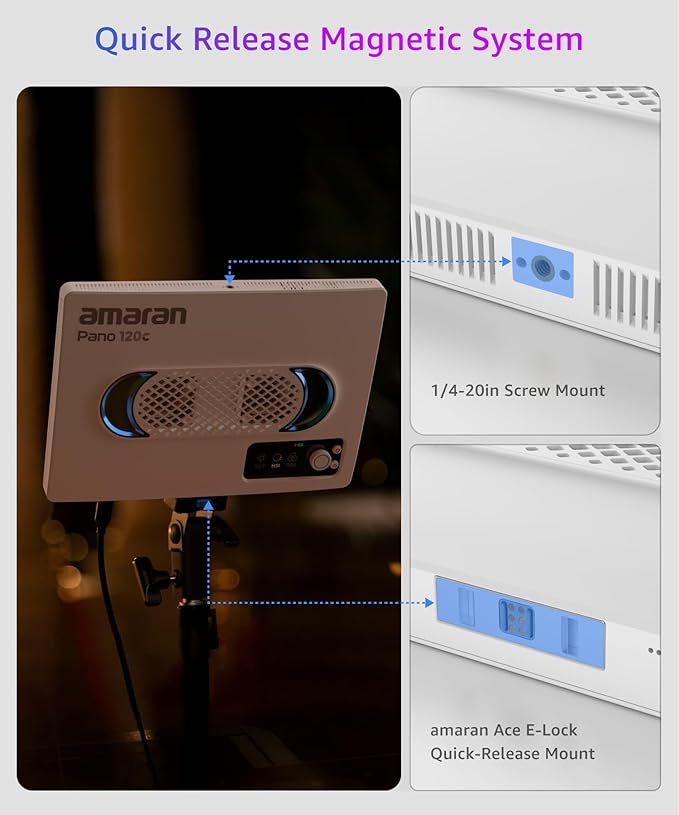amaran Pano 120c Kit RGB LED Video Light,120w Full Color Panel Light,Compact & Portable,APP Control, w/Softbox Support USB-C PD Studio Lighting for Outdoor Filming Recording Streaming (White)