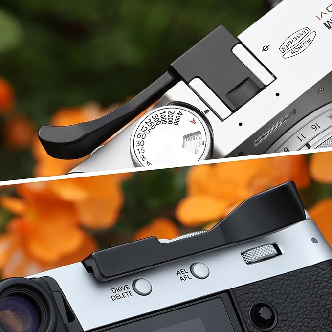 Haoge THB-XVB Metal Thumb Up Rest Hand Grip for Fujifilm X100VI Fujinon X100V Camera Accessories Black Hot Shoe Thumb Up