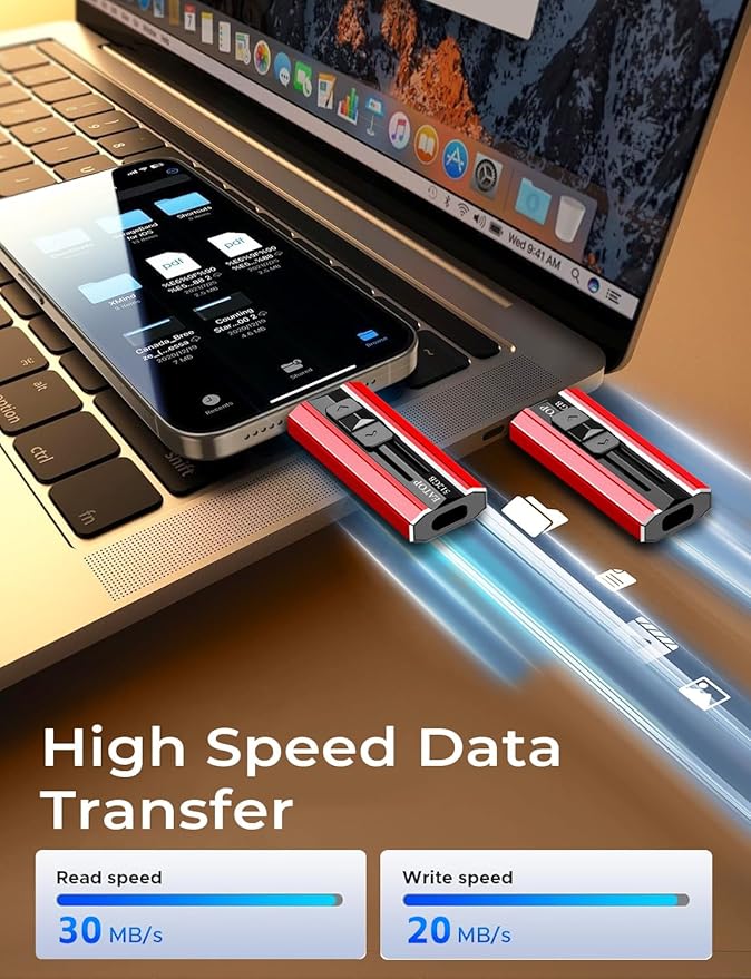 EATOP 512GB Flash Drive Intended for iPhone iPad, Memory Stick Storage for Photos and Videos Backup, Compatible with iPhone iPad Android PC, Plug and Play, No Application Required (Red)