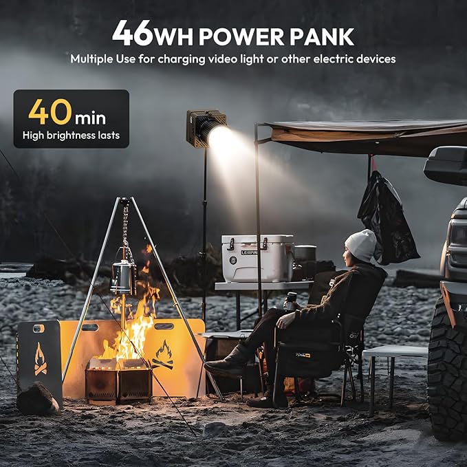 ULANZI EC65 Video Light - 65W COB LED Video Light Mini Bi Color Portable Continuous Output Lighting with Battery & APP Control, 2700K-6500K CRI≥95 Bowens Mount Handheld Spotlight for Camera, Tripod