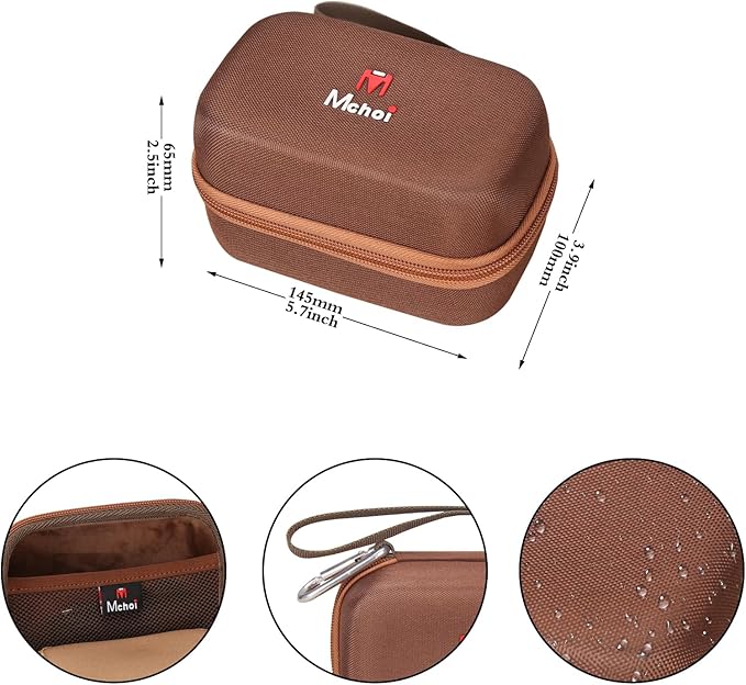 Mchoi Hard Travel Case Suitable for KODAK EKTAR H35 H35N Half Frame Film Camera, Digital Camera Organizer Holders for Kodak Ultra F9 M35 M38 Paper Shoot Camera, 35mm Film Rolls, Case Only (Brown)