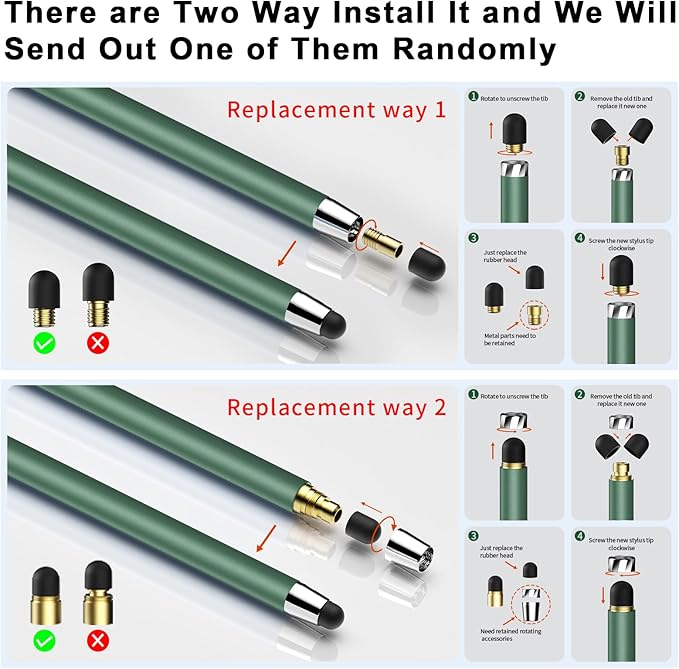Stylus Pen for Touchscreen,5 PCS Stylus,2-in-1 Stylus Pen for iPad, High Sensitivity Precision Suitable for Touch Screens of iPhone/ipad/Android Tablet(Black/White/Gray/Gold/Dark Green)