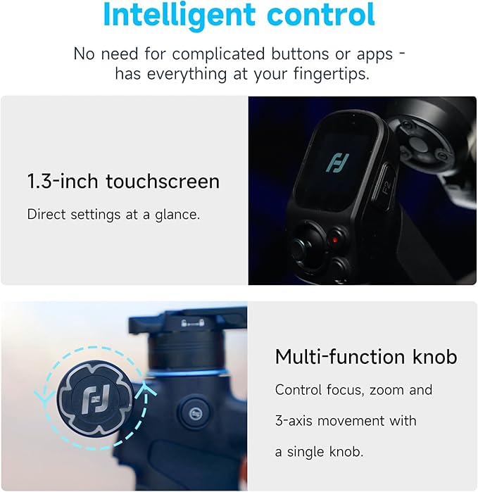 FeiyuTech SCORP Mini 3 Pro All-in-One 3-Axis Gimbal Stabilizer for Camera, Smartphone & Action Cam | Built-in AI Tracking Sensor, Detachable Remote Handle, Vertical Shooting Compatible