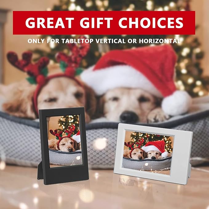 WOGOZAN Mini 3 Inch Photo Picture Frames for Fujifilm Instax Mini 12/11/99/90/9/8/7+/EVO Classic Polaroid 2.15x3.4 Inches Frame Wallet Size Photo Desktop Display Can be used as Gifts (Black & Grey) (10 Pack)