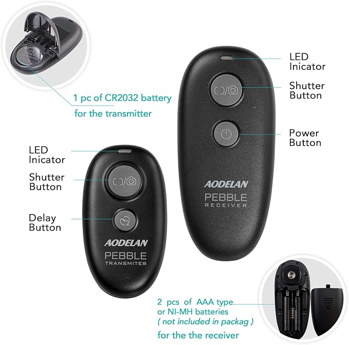 Camera Wireless Shutter Release, Remote Control Trigger Compatible with Nikon Df, Z7, Z7 II, Z6, Z9, D750, D850, D5600, Coolpix P1000, P950; Replaces Nikon MC-DC2, MC-30, MC-36A