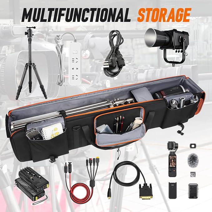 Tripod Carrying Case,50 Inch Tripod Light Stand and Photography Lighting Kit Bag,Photo Studio Equipment Large Carrying Bag with Removable Padding,for Tripods,Monopods,Speaker Stands,Mic Stand