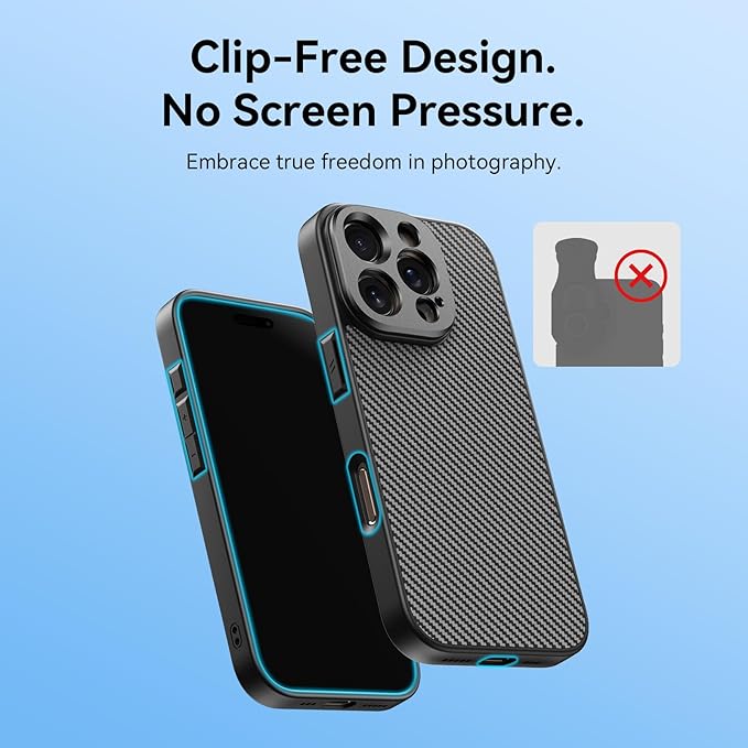 APEXEL 17MM Thread Lens Phone Case Compatible for iPhone 16 Pro, Compatible with All Telephoto Macro Lenses with 17mm Thread Black