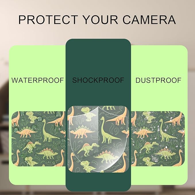 Kids Instant Print Camera Case Compatible with Fujifilm Instax Mini 12 Dylanto/Gofunly/DUDUDRAGON/ESOXOFFORE Kids Camera, Prints Paper Water Color Pen Storage Case Birthday Gift