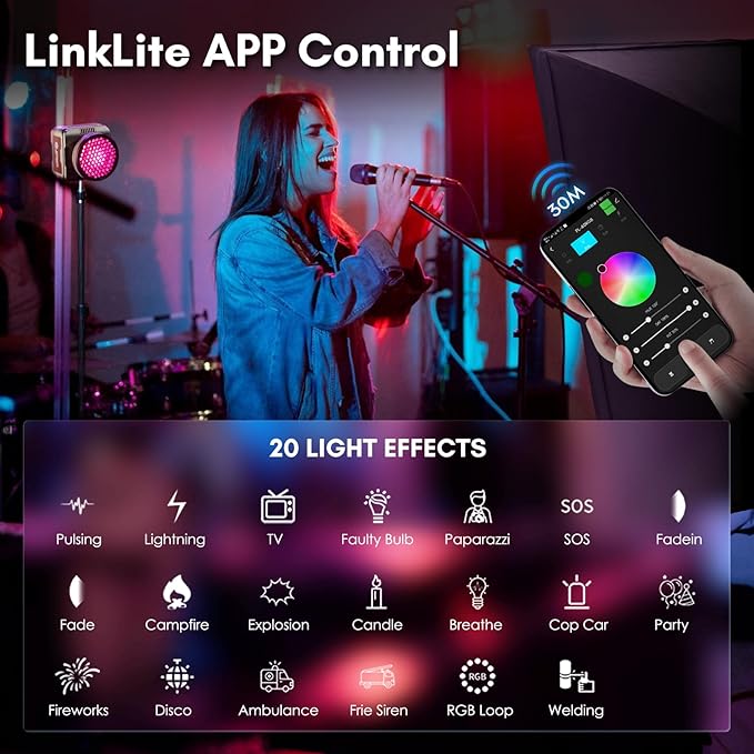 Tolifo 40W LED Video Light, Pocket RGBWW Creator Kit with App Control, Diffusor, Barndoor, Honeycomb Grid, Cold Shoe, Desktop Grip, Hardcase & 20 FX Modes (PalmLED Mini Pl-40RGB)